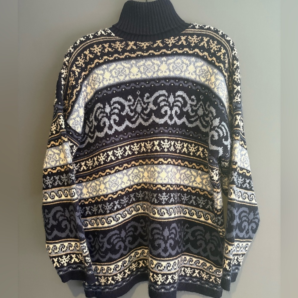 Vintage 90’s Y2K Grandmacore Winter Turtleneck Sweater Women’s Large